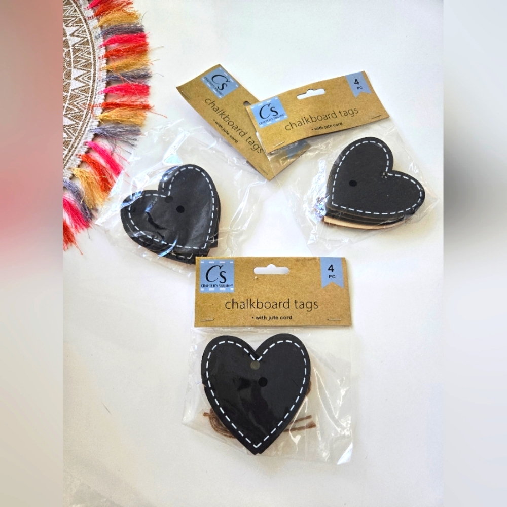 Chalkboard tags hearts